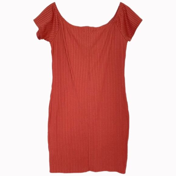 vintage y2k Say What Short Sleeve Ribbed Midi Dress Sz XL - Picture 2 of 3